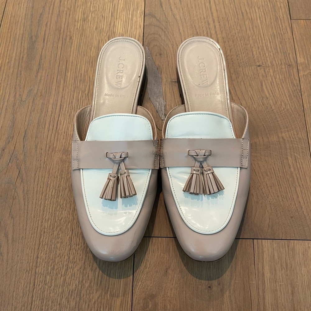 J. Crew Academy Leather Loafer Mules
